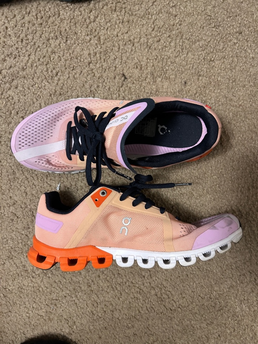 On Running Women's Black Pink Running Sneakers with White Accents